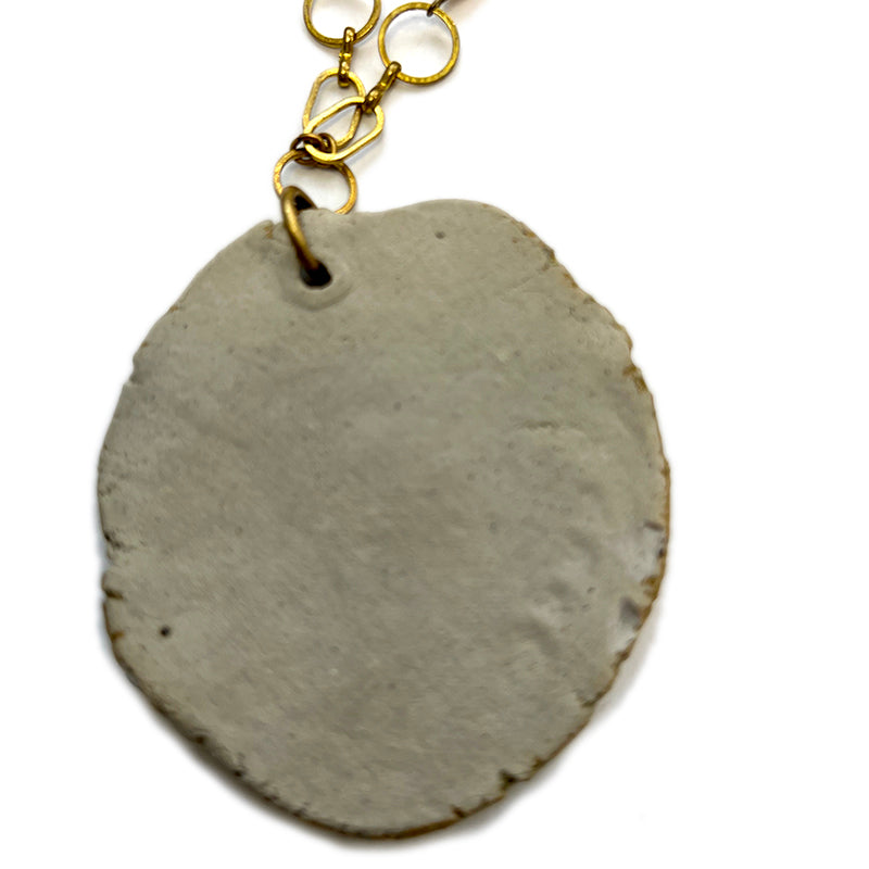 Gold Ceramic Medallion Necklace