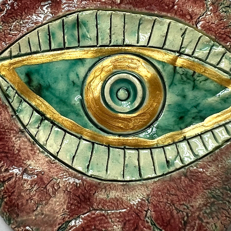 Red Ceramic Eye Necklace