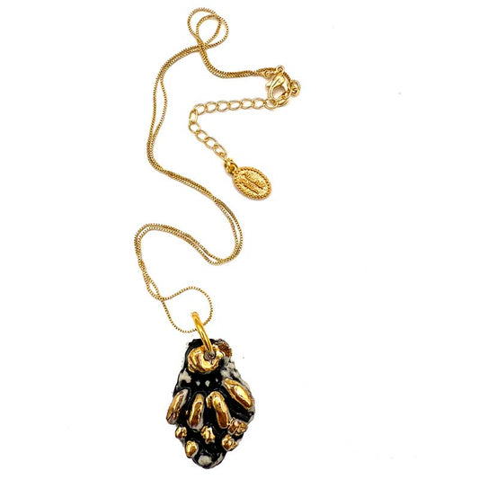 Black & Gold Ceramic Shard Necklace