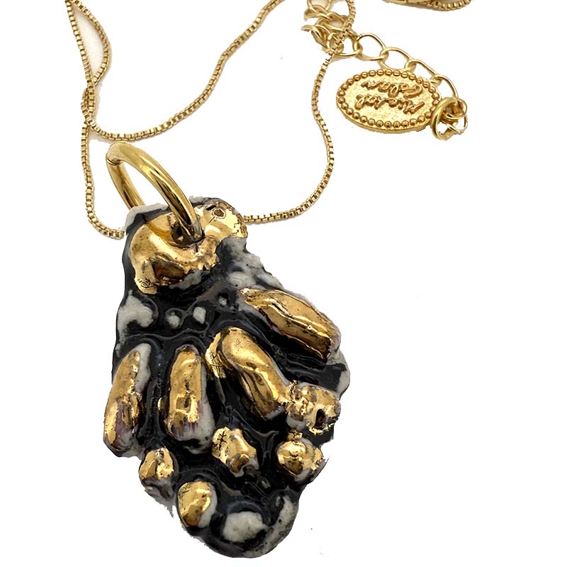 Black & Gold Ceramic Shard Necklace
