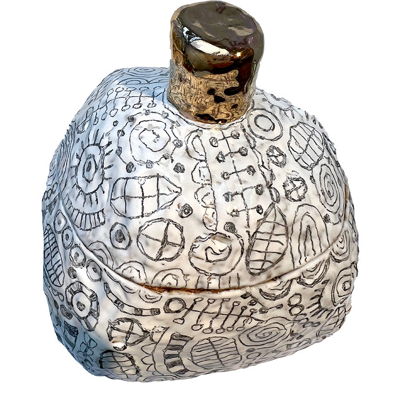 White Abstract Pattern Ceramic Box