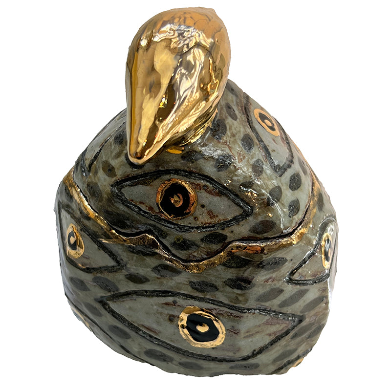 Grey and Gold Eye Ceramic Box
