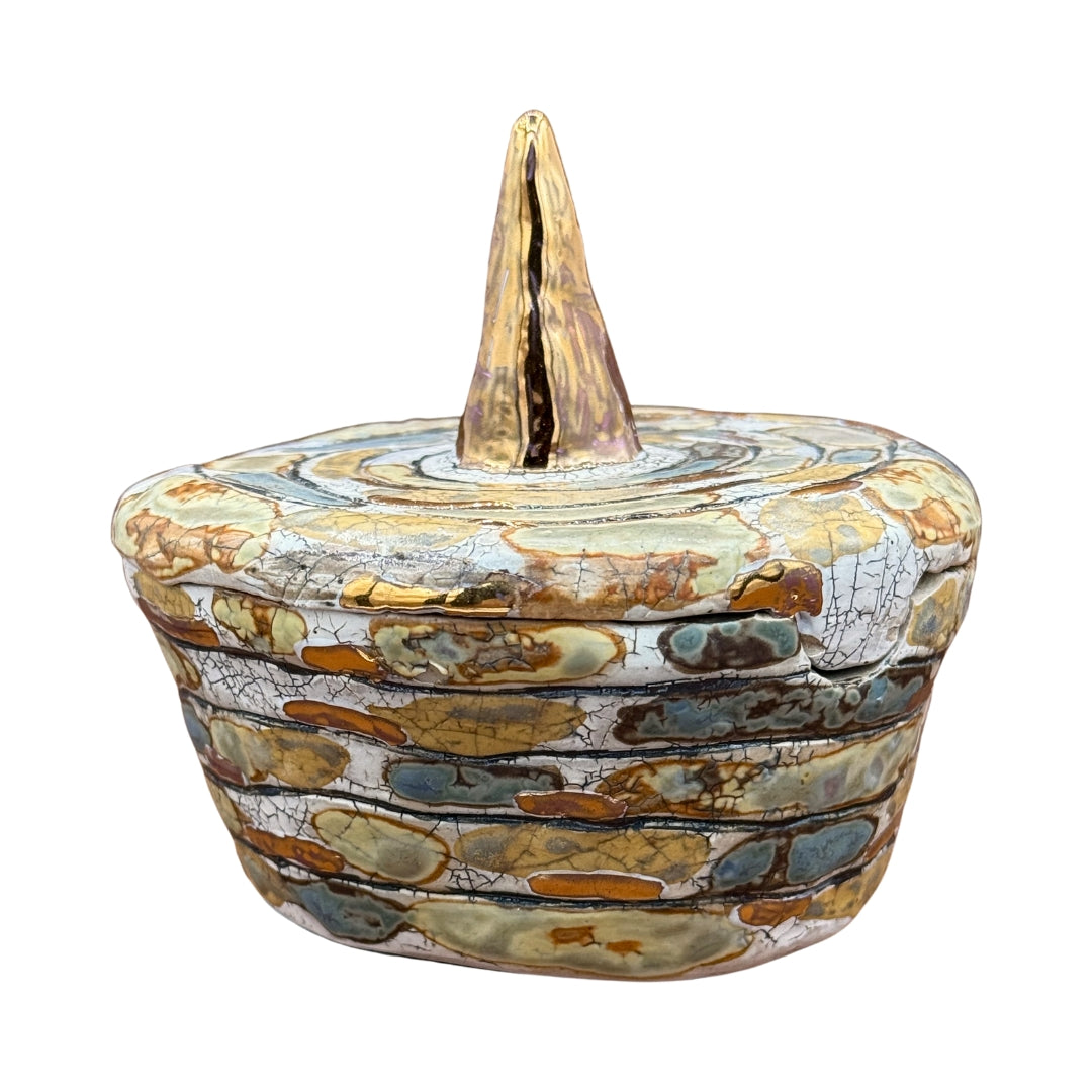 Green Unicorn Round Ceramic Box
