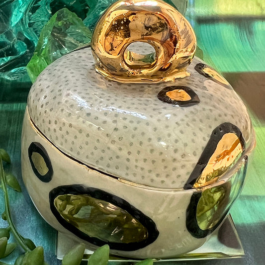 White and Gold Ceramic Box