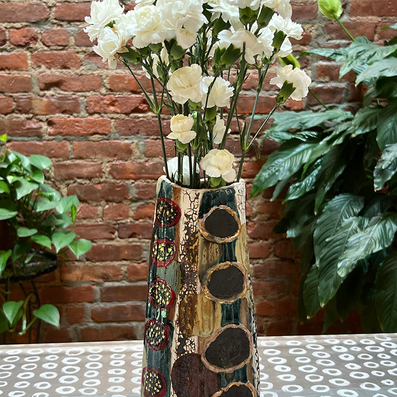 Multicolor Abstract Ceramic Vase