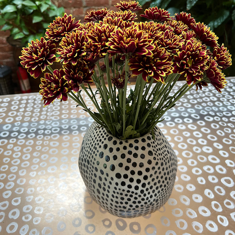 Black and White Round Dot Vase