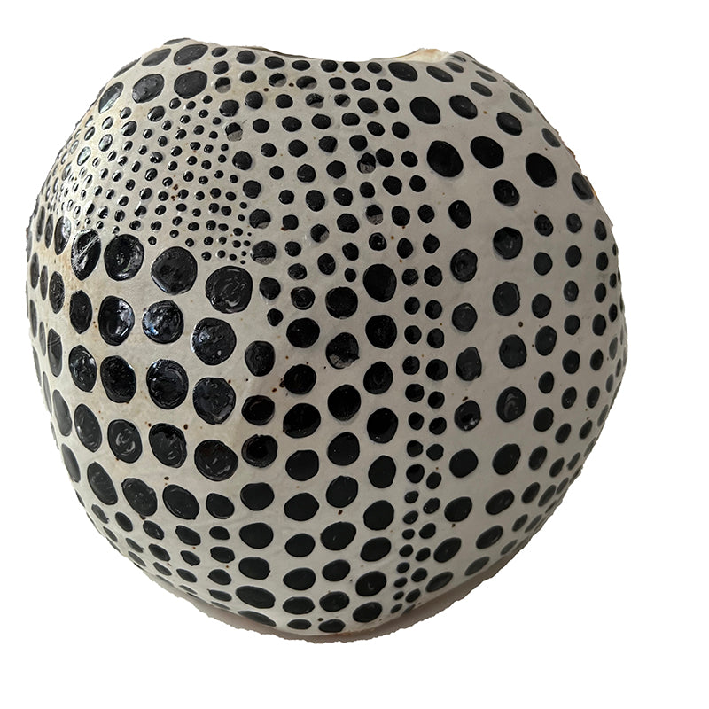 Black and White Round Dot Vase