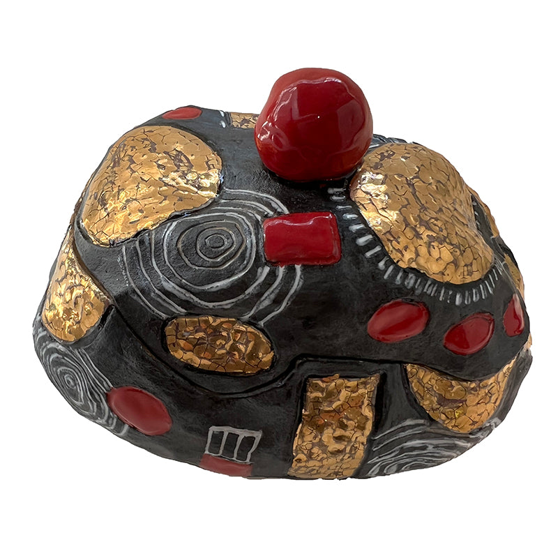 Red, Black & Gold Ceramic Box