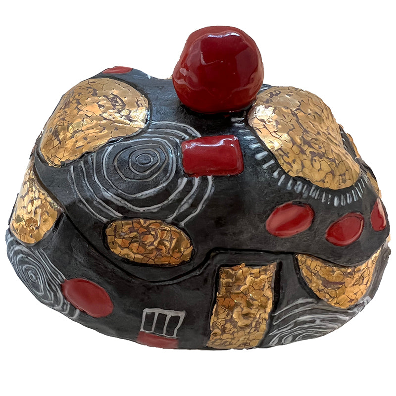 Red, Black & Gold Ceramic Box