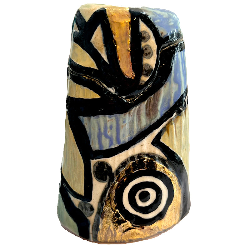 Tall Multicolor Abstract Ceramic Box