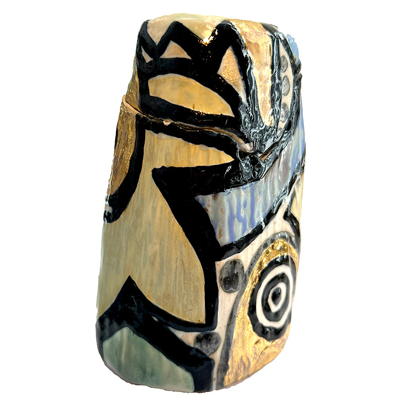 Tall Multicolor Abstract Ceramic Box