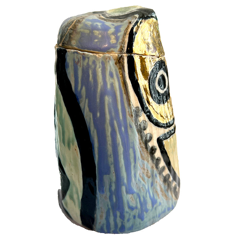 Tall Multicolor Abstract Ceramic Box