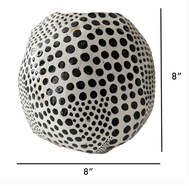 Black and White Round Dot Vase