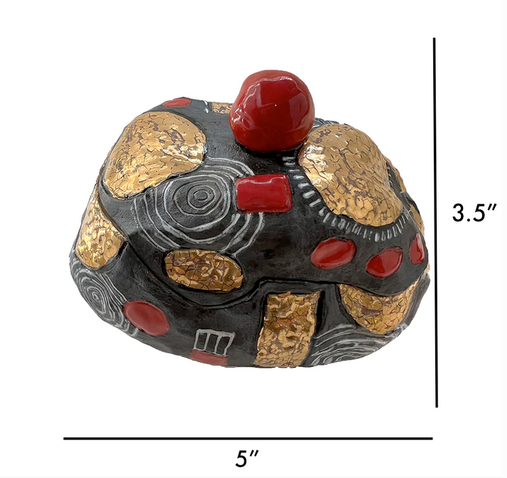 Red, Black & Gold Ceramic Box