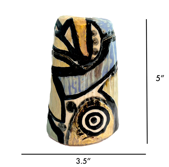 Tall Multicolor Abstract Ceramic Box